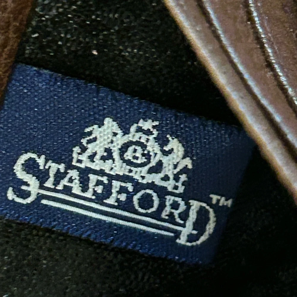 Stafford full grain leather bifold wallet removable pass case card